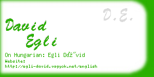 david egli business card